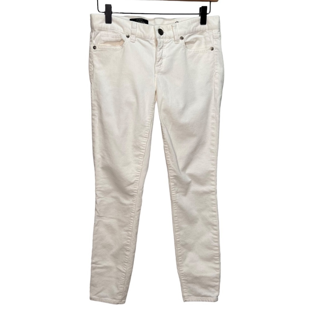 J. Crew White Corduroy Toothpick Skinny Ankle Pants Size 24